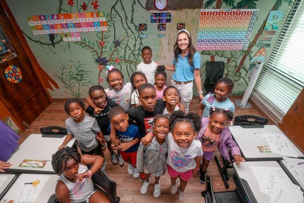 happy students at afterschool program in little rock