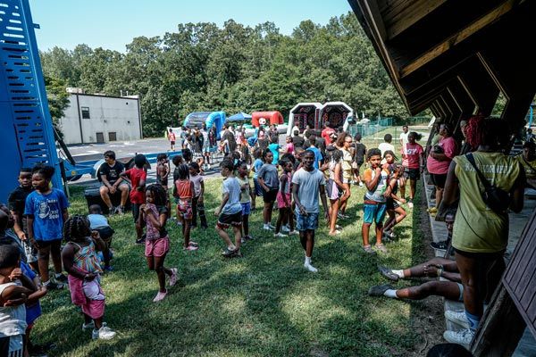 youth playing outside in after school program
